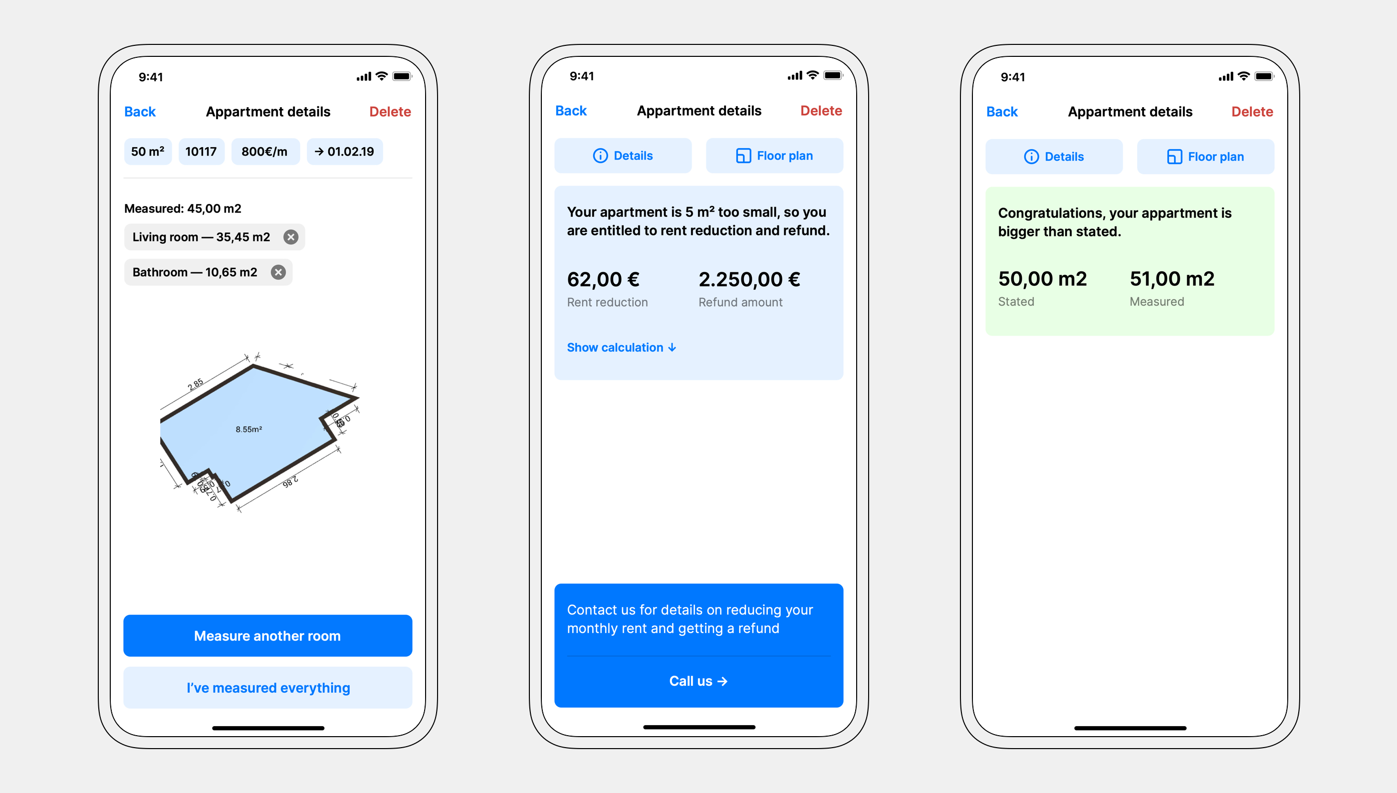 Roometric user flow